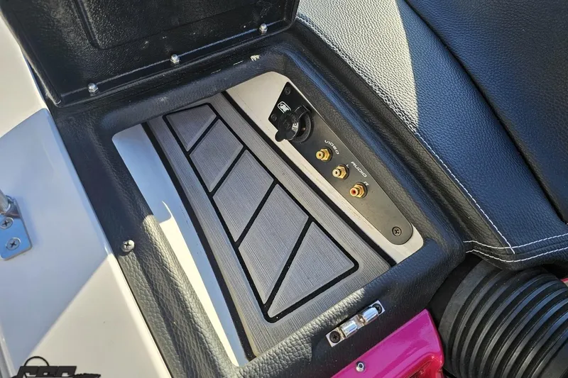 Slide: The Image of 2015 Nautique Super Air Nautique G23 audio-video input panel detail. - 96