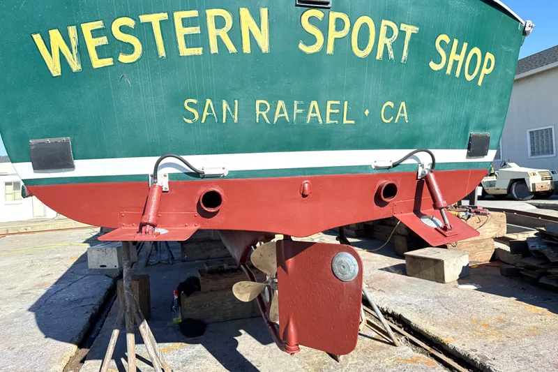 Slide: The Image of 1974 Dyer 29' Sport Fisher boat in dry dock, San Rafael, CA. - 14