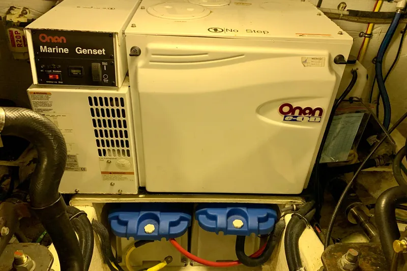 Slide: The Image of Onan marine generator in 2006 Sabre 38 Hard Top Express engine room. - 51
