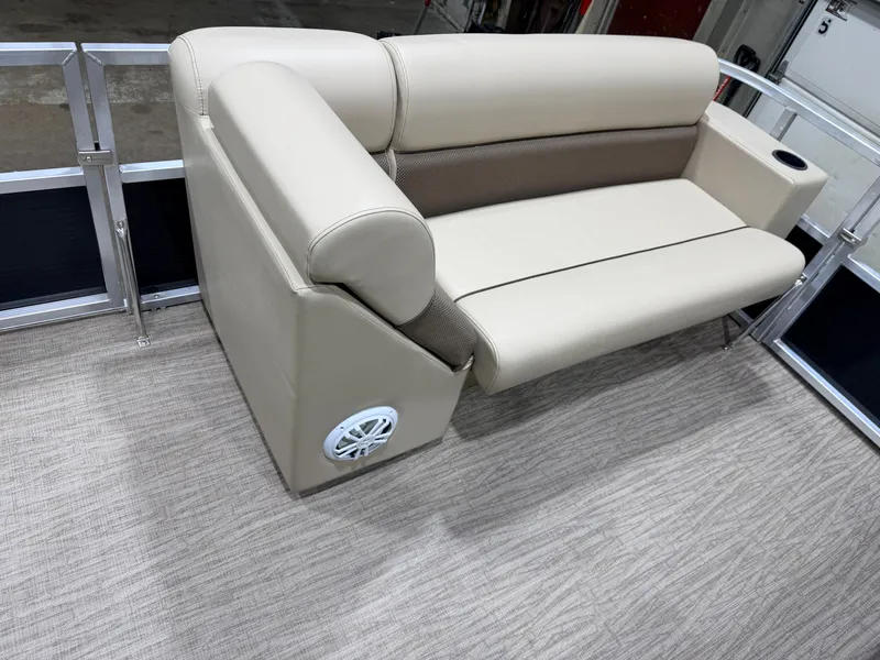 Slide: The Image of Beige leather seat on Northstar 2200 Cruise Pontoon, 2023 model. - 11