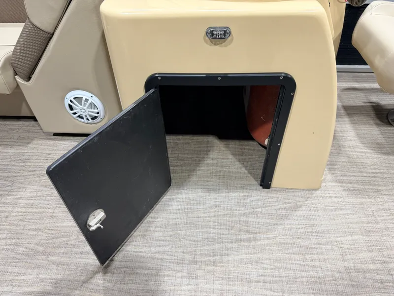 Slide: The Image of Open storage compartment in Northstar 2200 Cruise Pontoon 2023. - 21