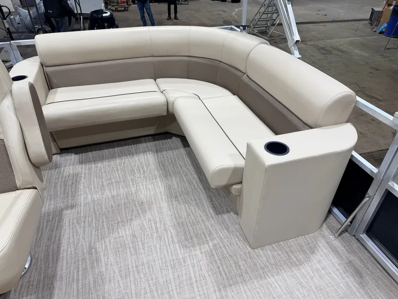 Slide: The Image of Interior of 2023 Northstar 2200 Cruise Pontoon with beige seating. - 28