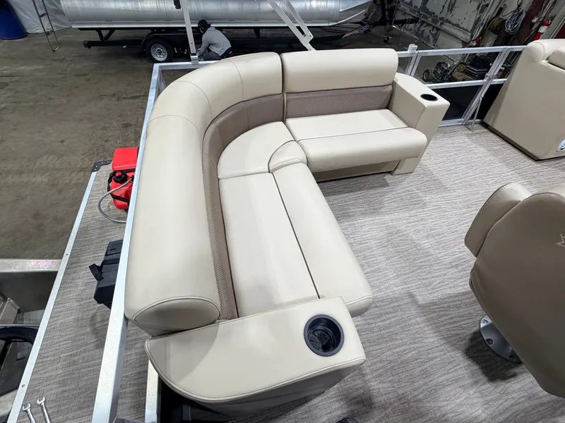 Slide: The Image of Interior of 2023 Northstar 2200 Cruise Pontoon with beige seating. - 32