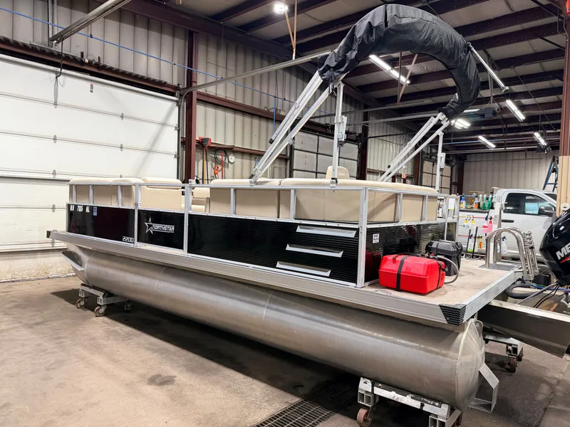 Slide: The Image of 2023 Northstar 2200 Cruise Pontoon in storage, $19995. - 39