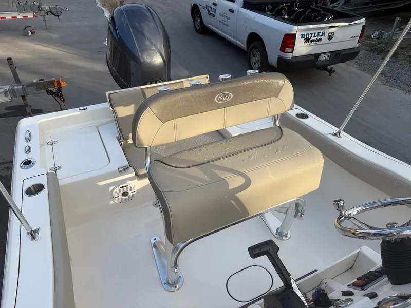Slide: The Image of 2024 Key West 179 FS boat with bench seat and helm console. - 6