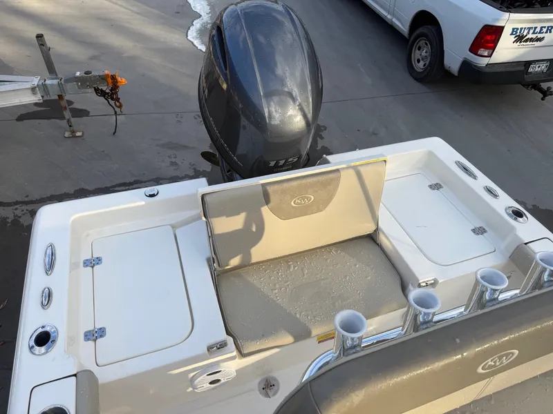 Slide: The Image of 2024 Key West 179 FS boat with outboard motor. - 7