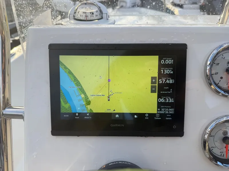 Slide: The Image of Garmin navigation system on Key West 179 FS boat, 2024 model. - 8