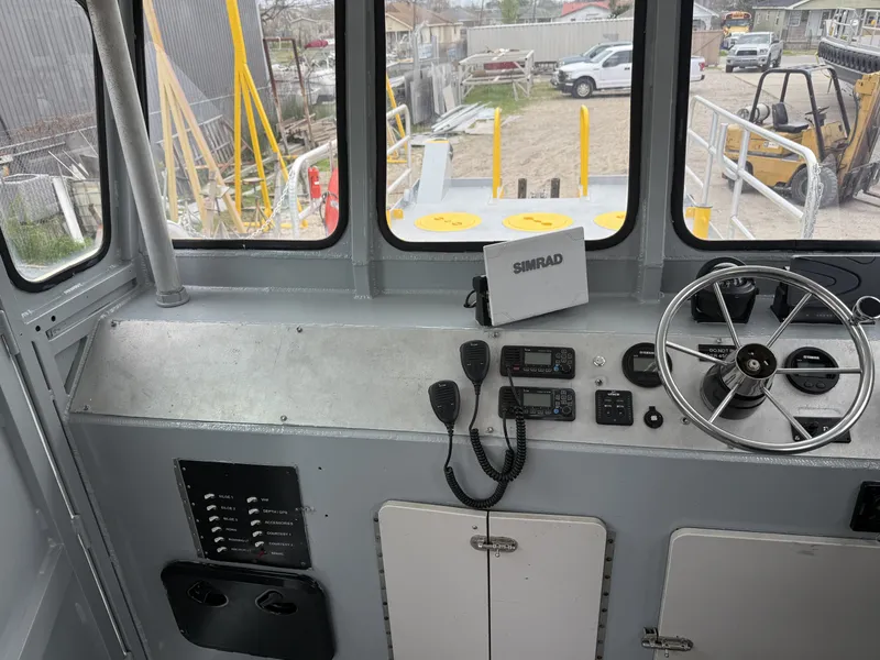 Slide: The Image of Custom Commercial Aluminum 34x10 Deck Boat 2010 - 11