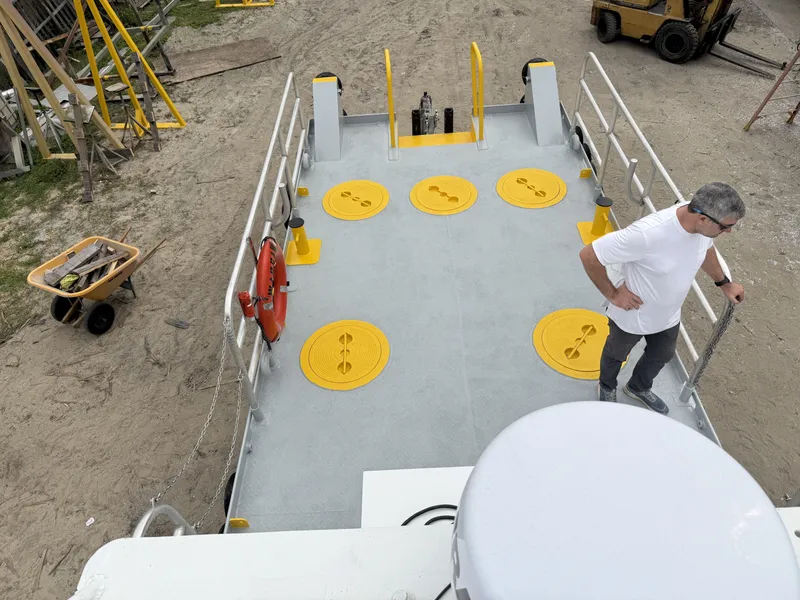 Slide: The Image of Custom Commercial Aluminum 34x10 Deck Boat 2010 - 13