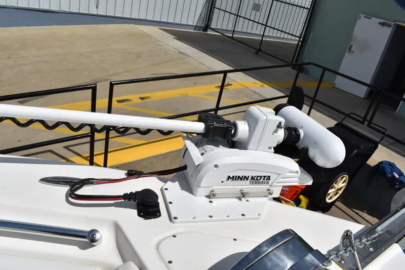 Slide: The Image of Minn Kota Terrova trolling motor on 2022 Key West 219 FS boat deck. - 32
