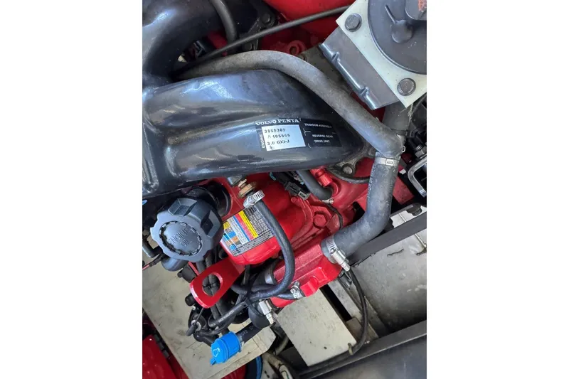 Slide: The Image of Engine compartment of a 1987 Stardust Cruisers 14 x 54 houseboat. - 42