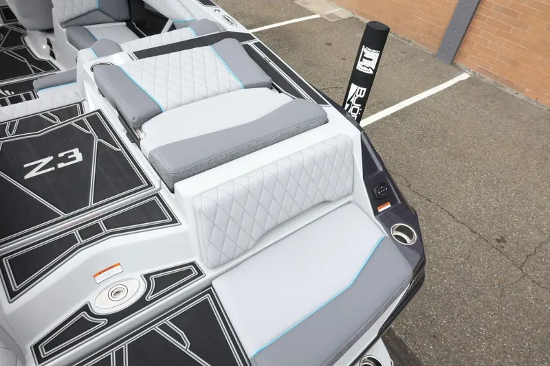 Slide: The Image of 2026 Tigé Z3 boat interior with stylish seating and modern design elements. - 13