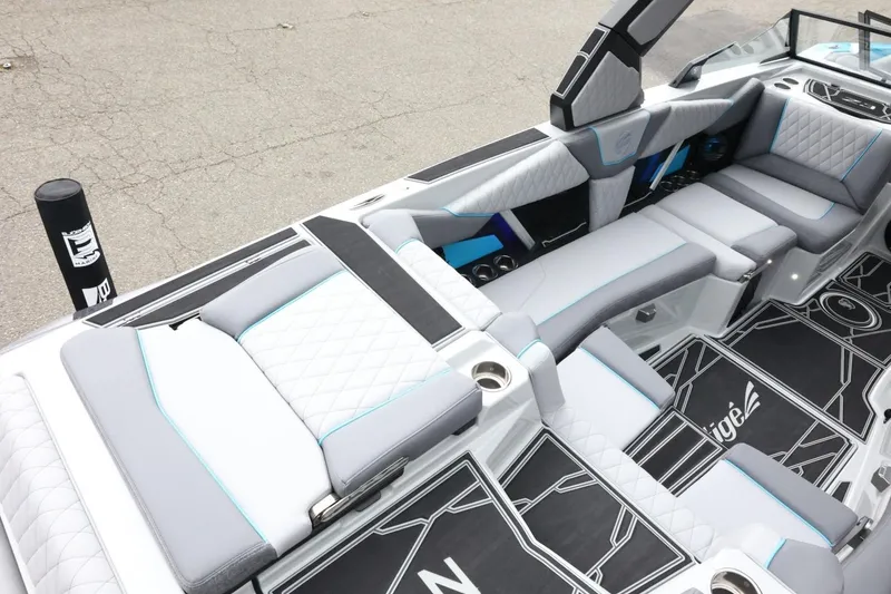 Slide: The Image of Luxurious interior of 2026 Tigé Z3 boat with stylish seating and modern design. - 14