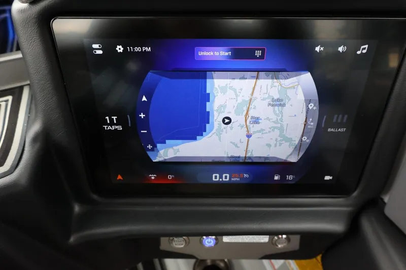 Slide: The Image of Touchscreen display in 2026 Tigé Z3 boat showing navigation map and controls. - 30