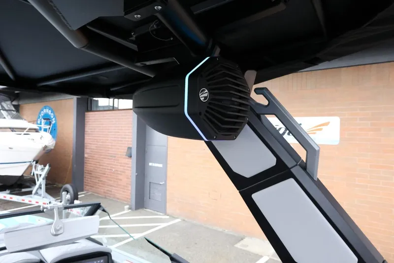 Slide: The Image of 2026 Tigé Z3 boat with advanced speaker system and sleek design elements. - 44