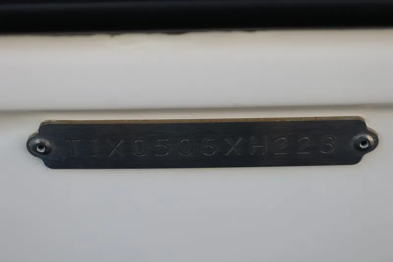 Slide: The Image of 2023 Tigé Z3 boat identification plate with serial number TIX0506XH223. - 9