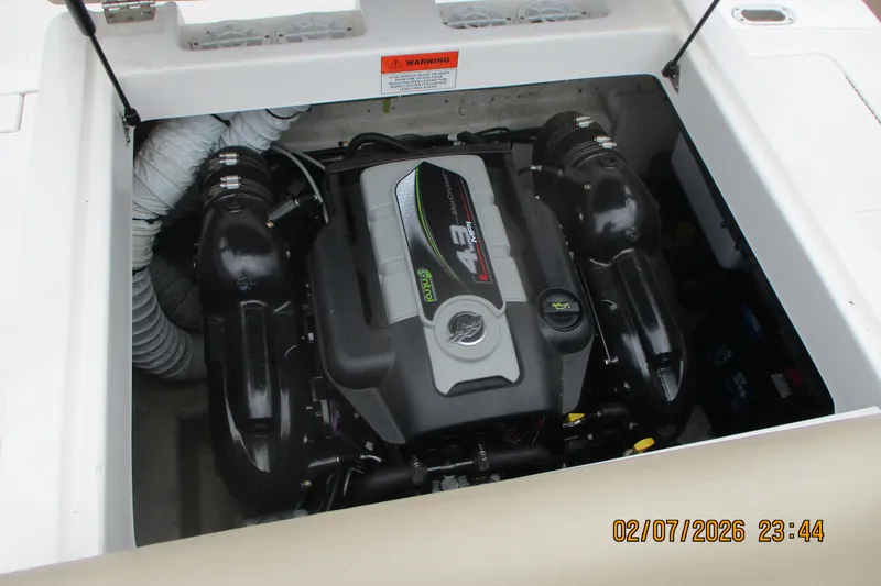 Slide: The Image of Engine compartment of a 2016 Hurricane FunDeck GS 188 IO boat. - 9