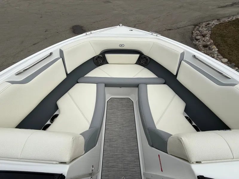 Slide: The Image of Interior of 2022 Cobalt CS23 Surf with white upholstery. - 44