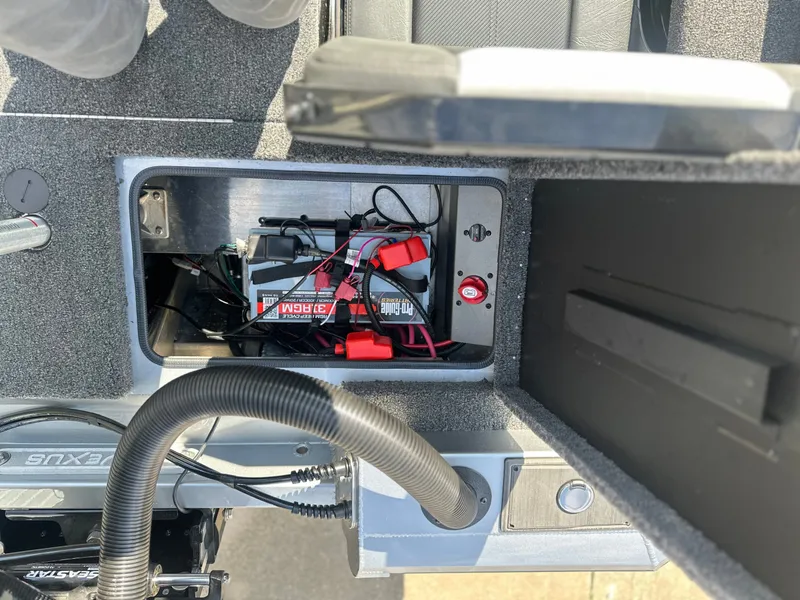 Slide: The Image of Battery compartment of Vexus AVX 1985s boat, model year 2026. - 16