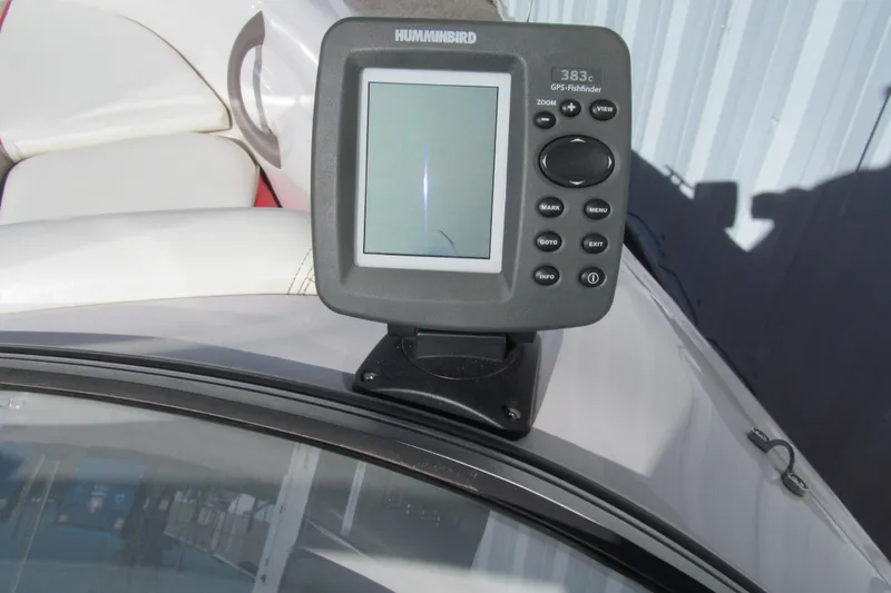 Slide: The Image of Humminbird GPS fishfinder on 2006 Tahoe Q4 SF boat dashboard. - 9