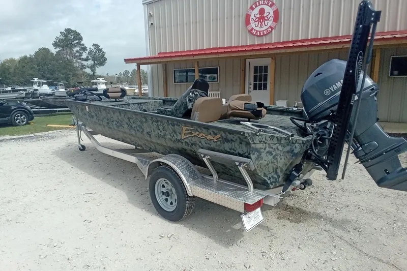 Slide: The Image of 2021 Excel 1860 Stalker SC boat with Yamaha motor on trailer outside dealership. - 8