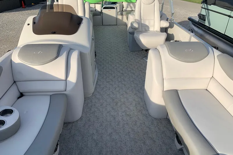 Slide: The Image of 2018 Avalon 2585 Catalina Quad Lounger interior with plush seating and modern design. - 6