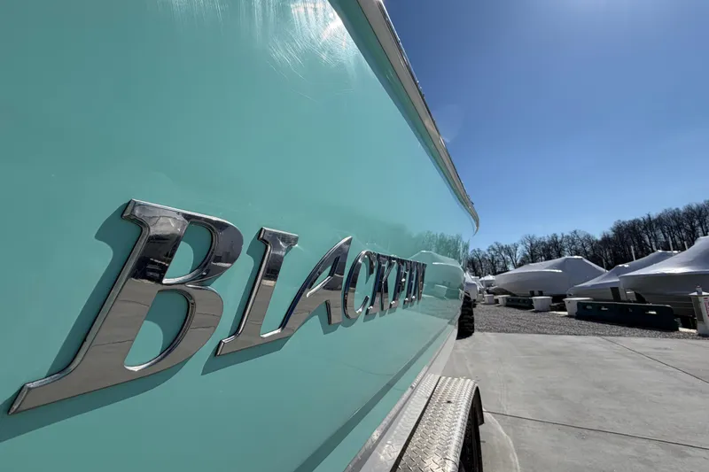 Slide: The Image of 2020 Blackfin 242 CC boat in a sunny outdoor setting. - 7