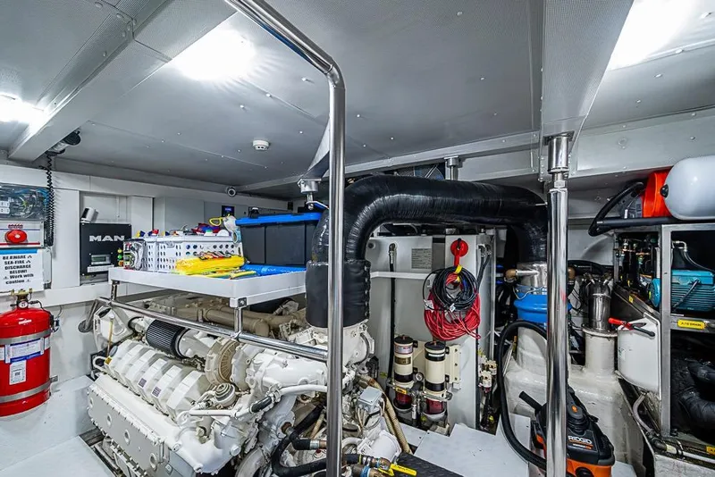 Slide: The Image of Engine room of 2017 Azimut 80 yacht, featuring machinery and equipment. - 101