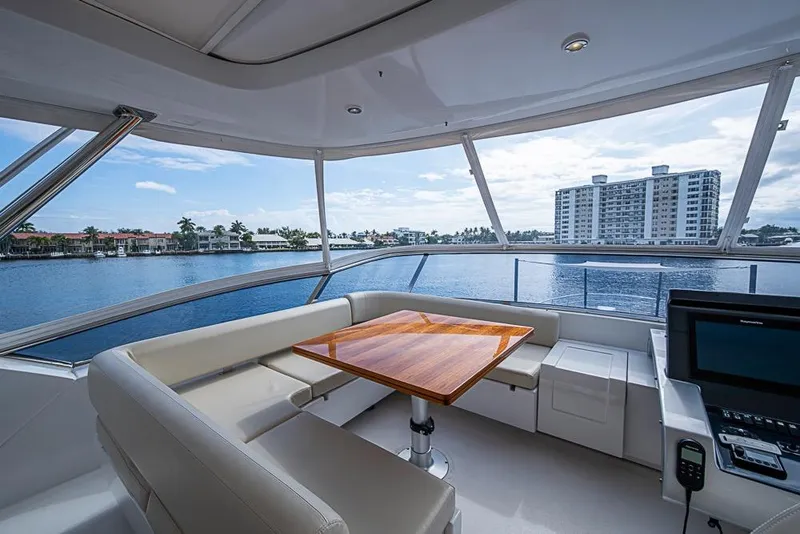 Slide: The Image of Luxurious 2017 Azimut 80 yacht interior with waterfront view and modern seating area. - 26