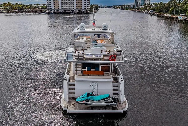 Slide: The Image of Luxury Azimut 80 yacht from 2017 cruising on a scenic waterway. - 3