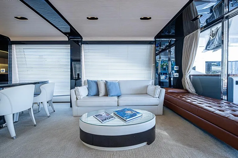 Slide: The Image of Luxurious interior of 2017 Azimut 80 yacht with modern furnishings and elegant decor. - 35