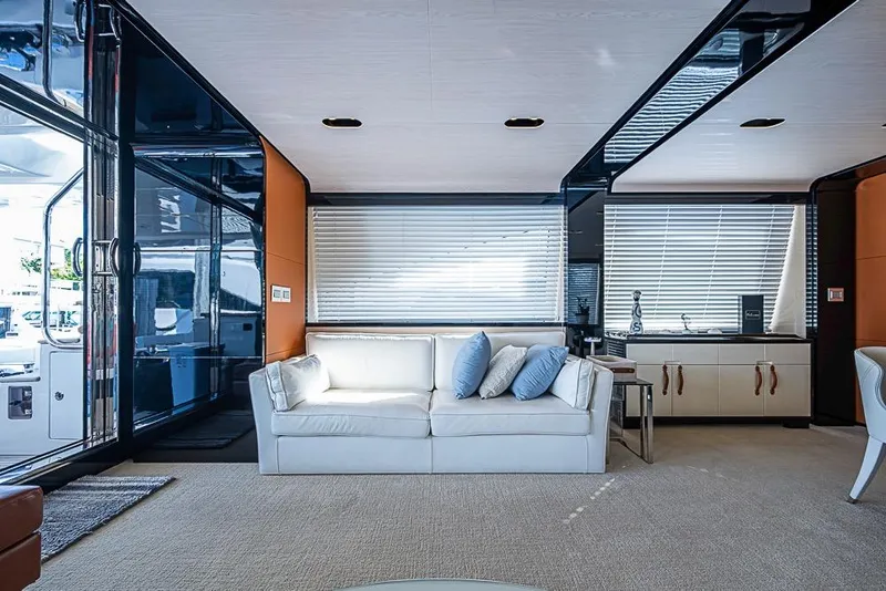 Slide: The Image of Luxurious interior of 2017 Azimut 80 yacht with modern decor and comfortable seating. - 36