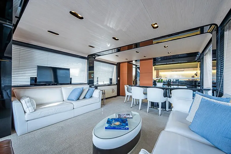 Slide: The Image of Luxurious interior of 2017 Azimut 80 yacht with modern furnishings and elegant decor. - 37