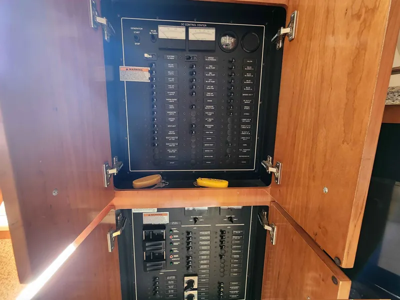 Slide: The Image of Electrical control panel in a 2001 Carver 396 yacht. - 36