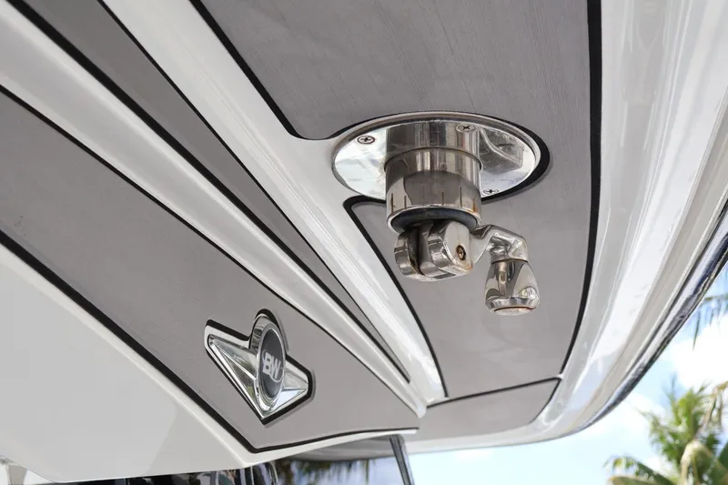 Slide: The Image of 2020 Blackwater 41 Performance Fish boat detail with sleek design and chrome fittings. - 15