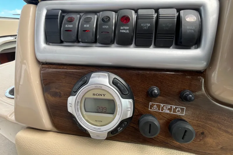 Slide: The Image of Control panel of a 2008 Four Winns 338 Vista boat with Sony stereo system. - 39