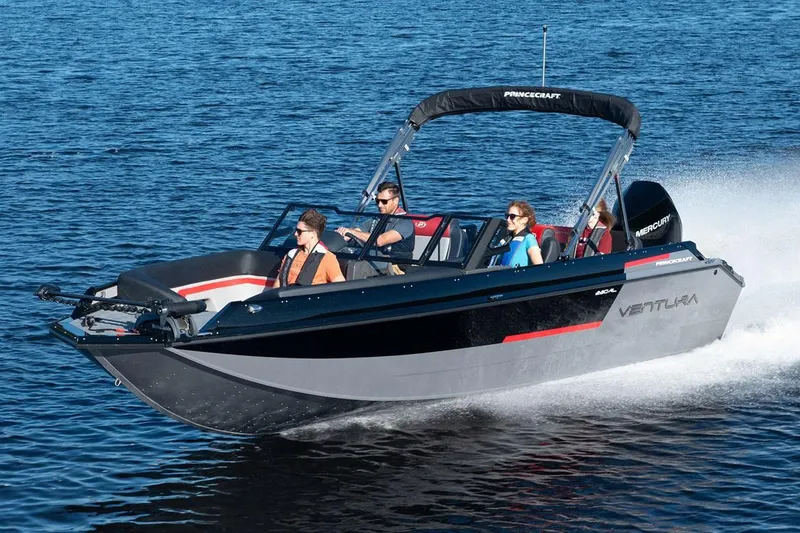 The Image of Manufacturer Provided Image: 2025 Princecraft Ventura 230 WRL boat cruising on a lake with passengers. - 0