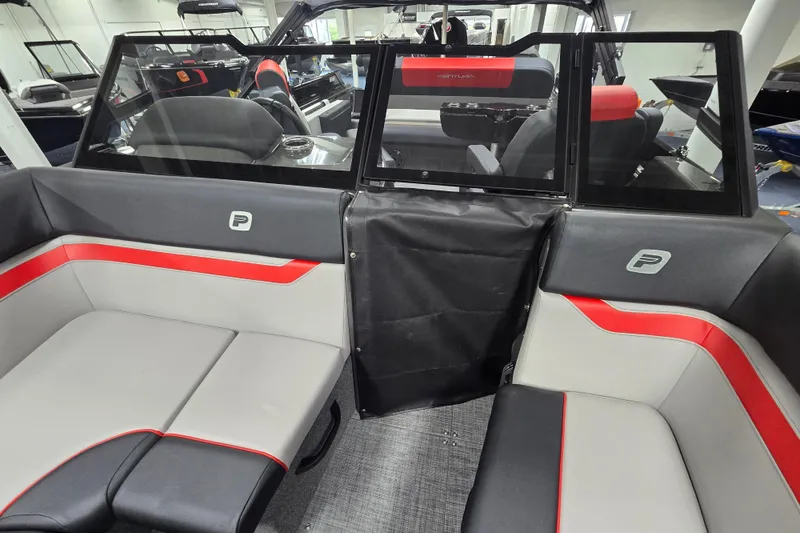 Slide: The Image of Interior of 2026 Princecraft Ventura 230 WRL boat with stylish seating and modern design. - 27