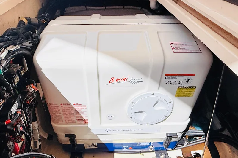 Slide: The Image of Fischer Panda generator in 2015 Grady-White Express 370 boat engine compartment. - 35