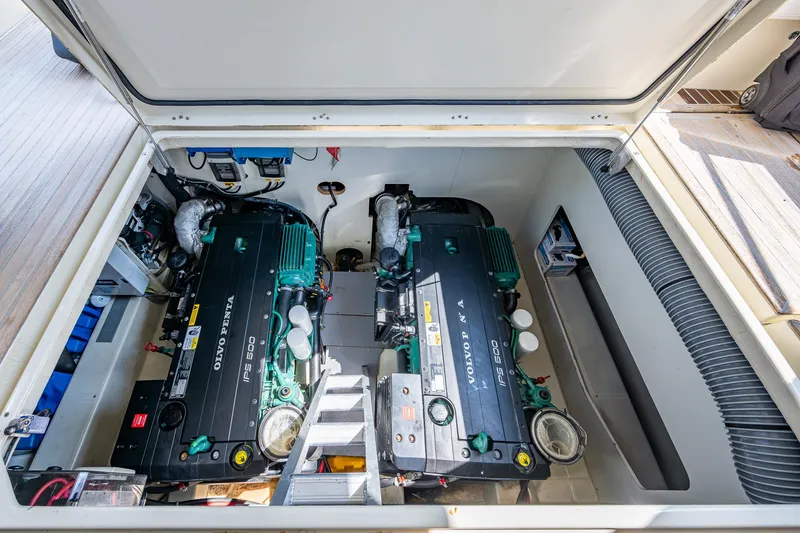 Slide: The Image of Engine room of 2015 Beneteau Monte Carlo yacht with dual Volvo Penta engines. - 21