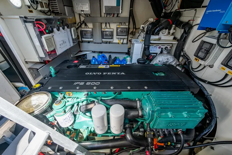 Slide: The Image of Engine room of 2015 Beneteau Monte Carlo with Volvo Penta IPS 600 engine. - 23