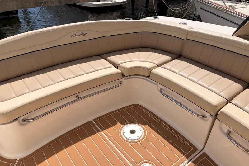 Slide: The Image of Luxurious seating area on a 2008 Sea Ray Sundancer 350 yacht. - 4
