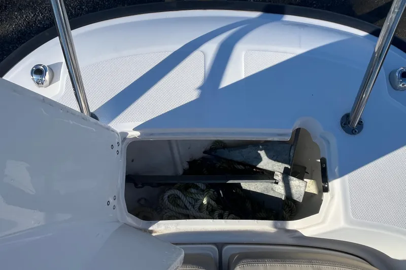Slide: The Image of Anchor storage compartment on a 2019 Boston Whaler 240 Dauntless boat. - 9