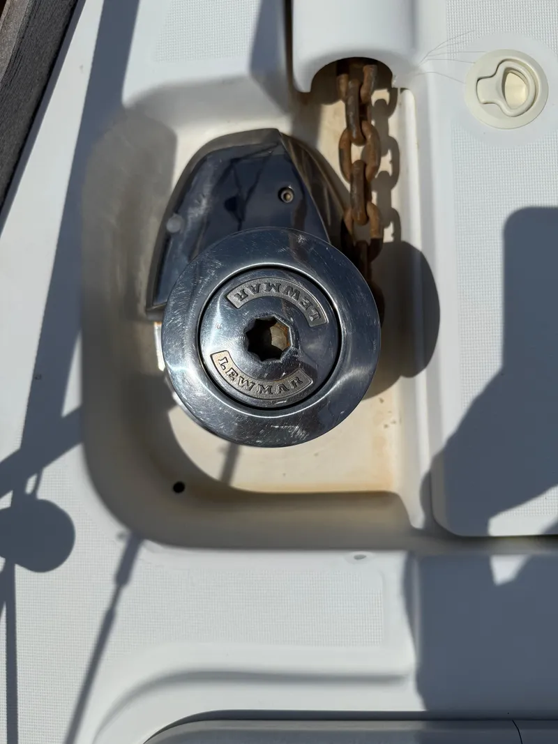 Slide: The Image of Anchor windlass on a 2007 Beneteau 49 sailboat deck. - 33