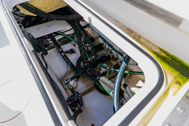 Slide: The Image of 2022 Caymas 28 HB boat interior wiring and plumbing details. - 41