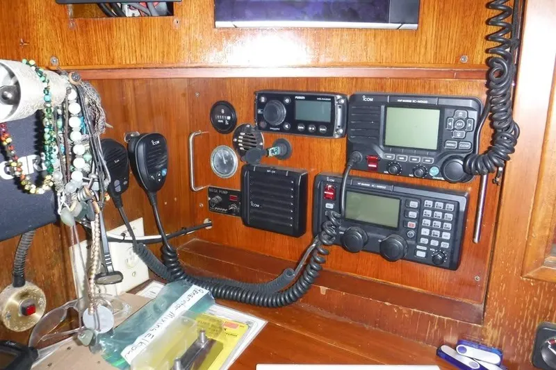 Slide: The Image of Boat communication equipment on 1987 Cheoy Lee Pedrick 47 yacht. - 14