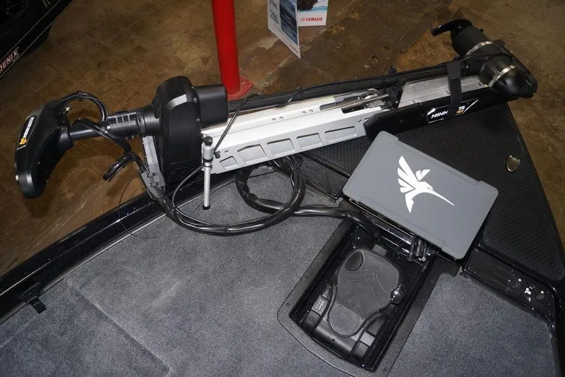 Slide: The Image of Phoenix 721 ZXL 2026 boat with Minn Kota trolling motor and control panel. - 16