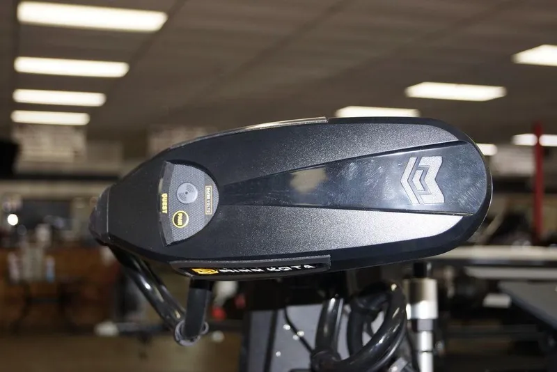 Slide: The Image of Close-up of a 2026 Phoenix 721 ZXL boat motor in a showroom. - 17