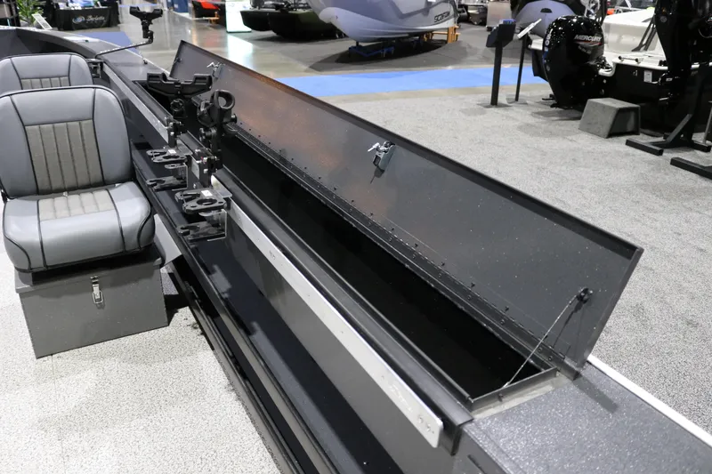 Slide: The Image of 2026 Alumaweld Columbia XL 26 boat interior with seating and storage compartments. - 7