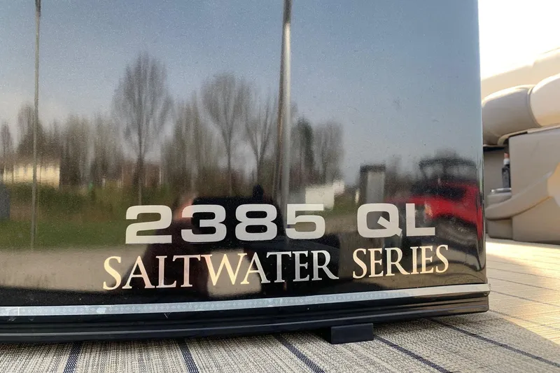 Slide: The Image of 2024 Avalon Catalina Quad Lounge 23' Saltwater Series, model 2385 QL, exterior detail. - 4